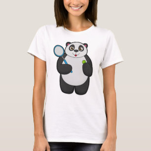 Panda als Tennis-speler met Tennis-racket T-shirt