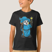 Panda als Tovenaar met Magische Wand T-shirt (Voorkant)
