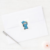 Panda als Tovenaar met Magische Wand Vierkante Sticker (Envelop)