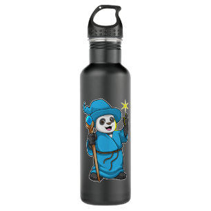 Panda als Tovenaar met Magische Wand Waterfles