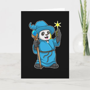 Panda als tovenaar met toverstaf kaart