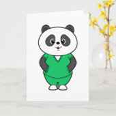 Panda als verpleegster met schort kaart (Gele Bloem)