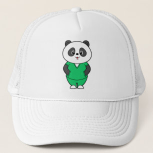 Panda als verpleegster met Smock Trucker Pet