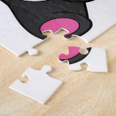 Panda als voetballer met Voetbal Legpuzzel (Zijkant)