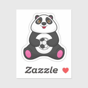 Panda als voetballer met Voetbal Sticker