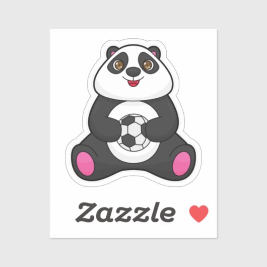 Panda als voetballer met Voetbal Sticker (Vel)