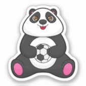 Panda als voetballer met Voetbal Sticker (Voorkant)