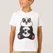 Panda als voetballer met Voetbal T-shirt (Voorkant)