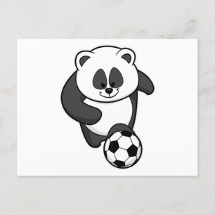 Panda als voetballer tijdens het voetbal briefkaart