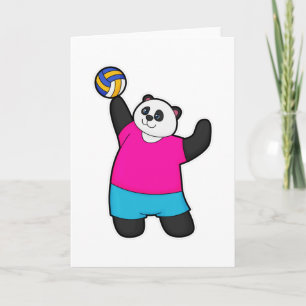 Panda als volleybalspeler met volleybal kaart
