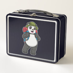 Panda als wandelaar met rugzak