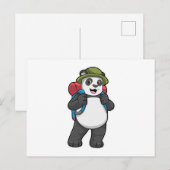Panda als wandelaar met rugzak briefkaart (Voorkant / Achterkant)
