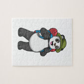 Panda als wandelaar met rugzak legpuzzel (Horizontaal)