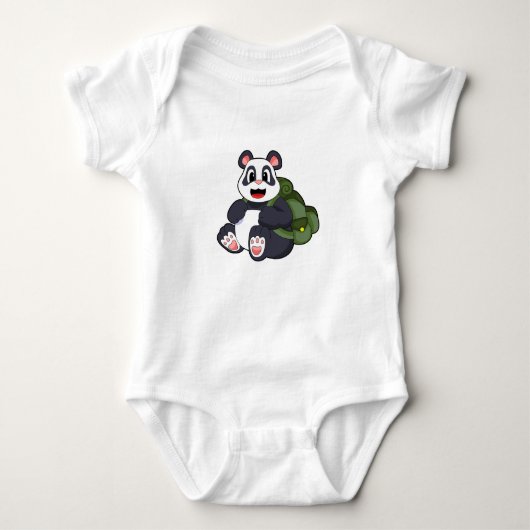 Panda als wandelaar met rugzak romper (Voorkant)