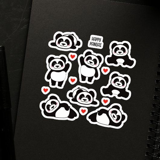 Panda Animal 8 Pack Collectie Sticker