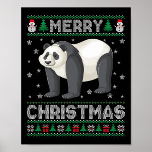 Panda Animal Mannen Vrouwen Kinder Lelijke Kersttr Poster