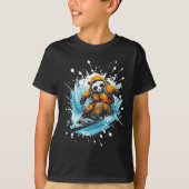 Panda Animal Snowboarden Cool Snowboard T-shirt (Voorkant)