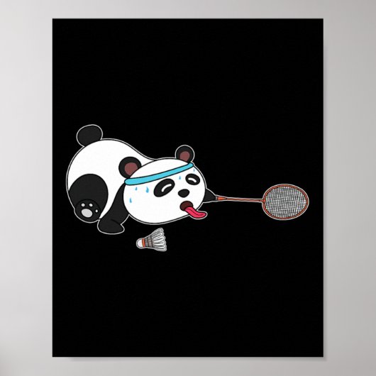 Panda Animals Badminton Shuttles Poster (Voorkant)
