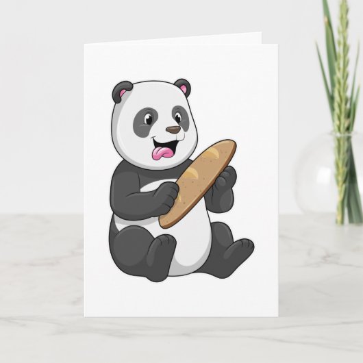Panda as Baker with Bread Kaart (Voorkant)