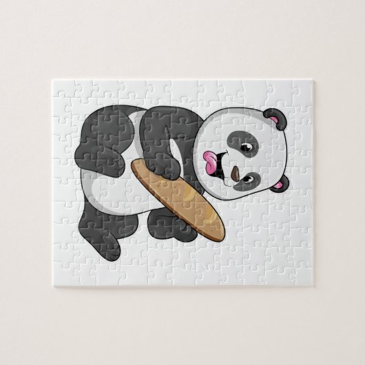 Panda as Baker with Bread Legpuzzel (Horizontaal)