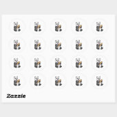 Panda as Baker with Bread Ronde Sticker (Vel)