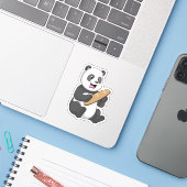 Panda as Baker with Bread Sticker (Laptop met iPhone)