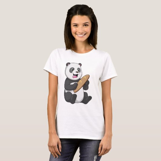 Panda as Baker with Bread T-shirt (Voorkant volledig)