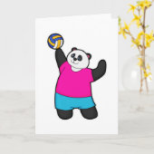 Panda as Volleyball player with Volleyball Kaart (Gele Bloem)