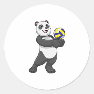 Panda as Volleyball player with Volleyball Ronde Sticker