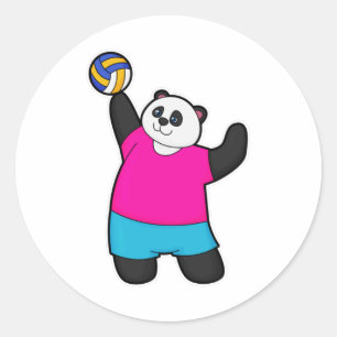Panda as Volleyball player with Volleyball Ronde Sticker
