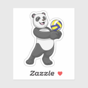 Panda as Volleyball player with Volleyball Sticker