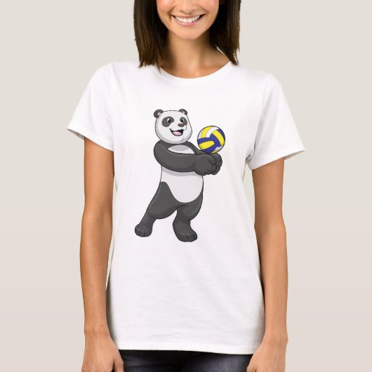 Panda as Volleyball player with Volleyball T-shirt (Voorkant)