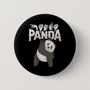 Panda Asl Handgebaar Doof Gehoorverlies Bewustzijn Ronde Button 5,7 Cm
