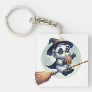Panda Astronaut's Halloween Adventure: Sipping Pum Sleutelhanger