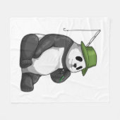 Panda at Fishing with Fishing rod Fleece Deken (Voorkant (Horizontaal))