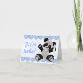 Panda avec Baby shower bleu Pacifique Invitation (Devant)