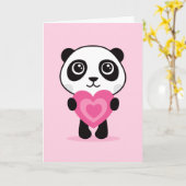 Panda avec coeur, carte Heureuse Sainte-Valentin (Fleur jaune)