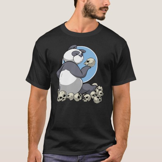 Panda avec T-shirt Skulls (Devant)