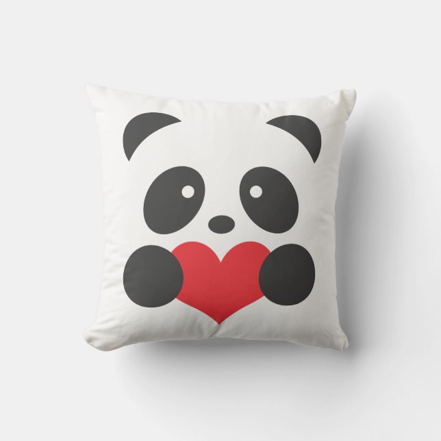 Panda avec un coussin de coeur (Recto)