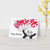 Panda avec une carte d'anniversaire de ballons rou (Fleur jaune)