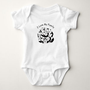 Panda Baby Bodysuit Tekst - Ik hou van mijn famili