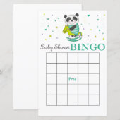 Panda baby shower carte de bingo (Devant / Derrière)