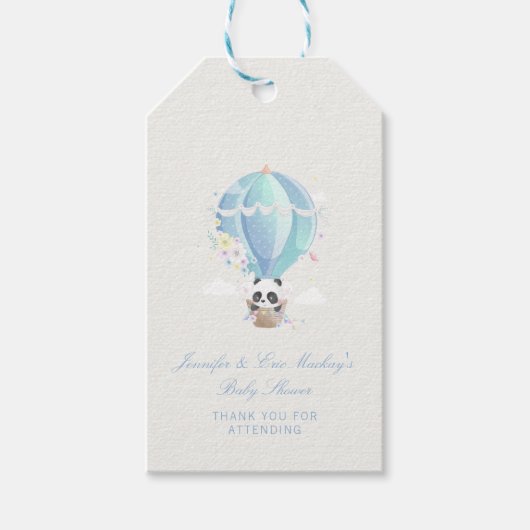 Panda Baby shower Gift Labels Cadeaulabel (Voorkant)