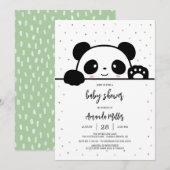 Panda Baby Shower Invitation (Devant / Derrière)