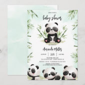 Panda Baby Shower Invitation (Devant / Derrière)