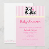 Panda-Baby shower - Roze Kaart (Voorkant / Achterkant)