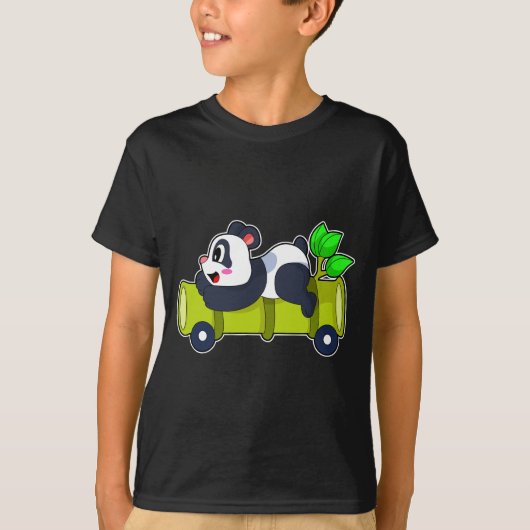 Panda Bamboe Auto T-shirt (Voorkant)