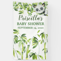 Panda Bamboe Groen Baby shower Banner