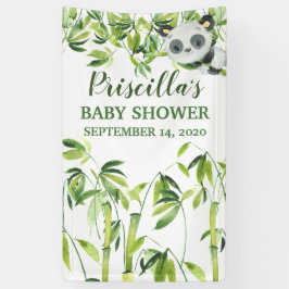 Panda Bamboe Groen Baby shower Banner