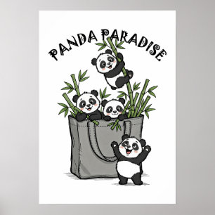Panda Bamboe Paradijs Kauwt Langzaam aan het Leven Poster
